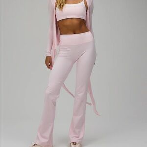 Exercere flare yoga pants baby pink XS long